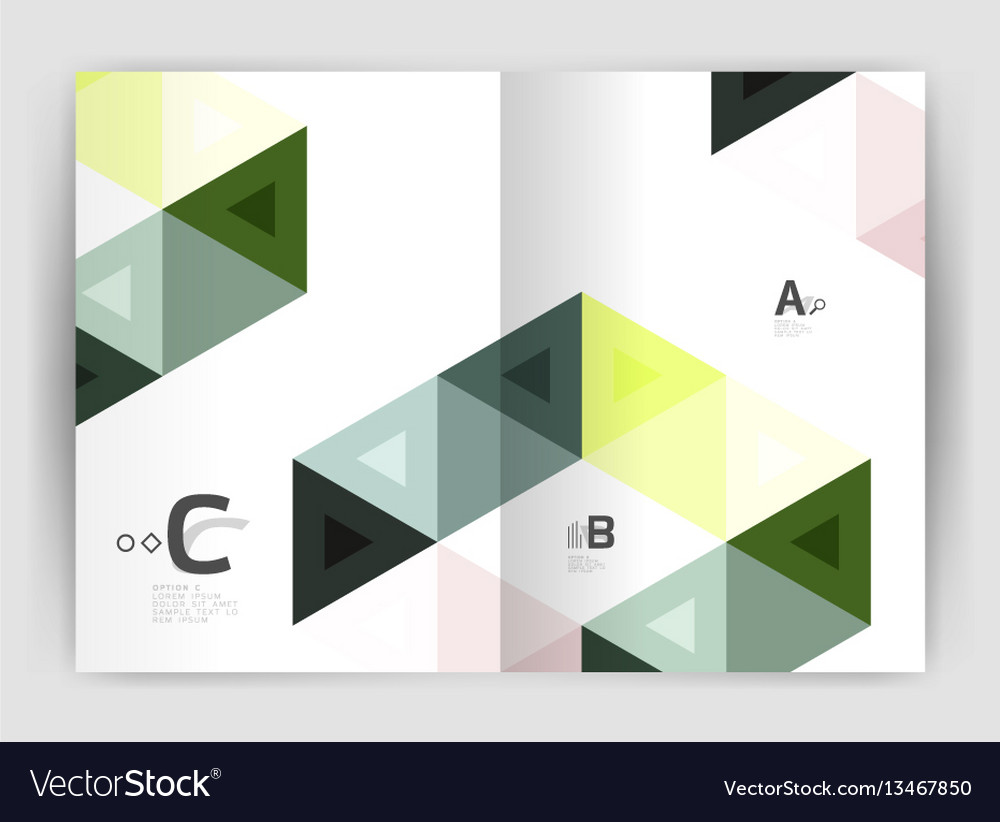 Abstract background with color triangles annual vector image Abstract background with color triangles annual