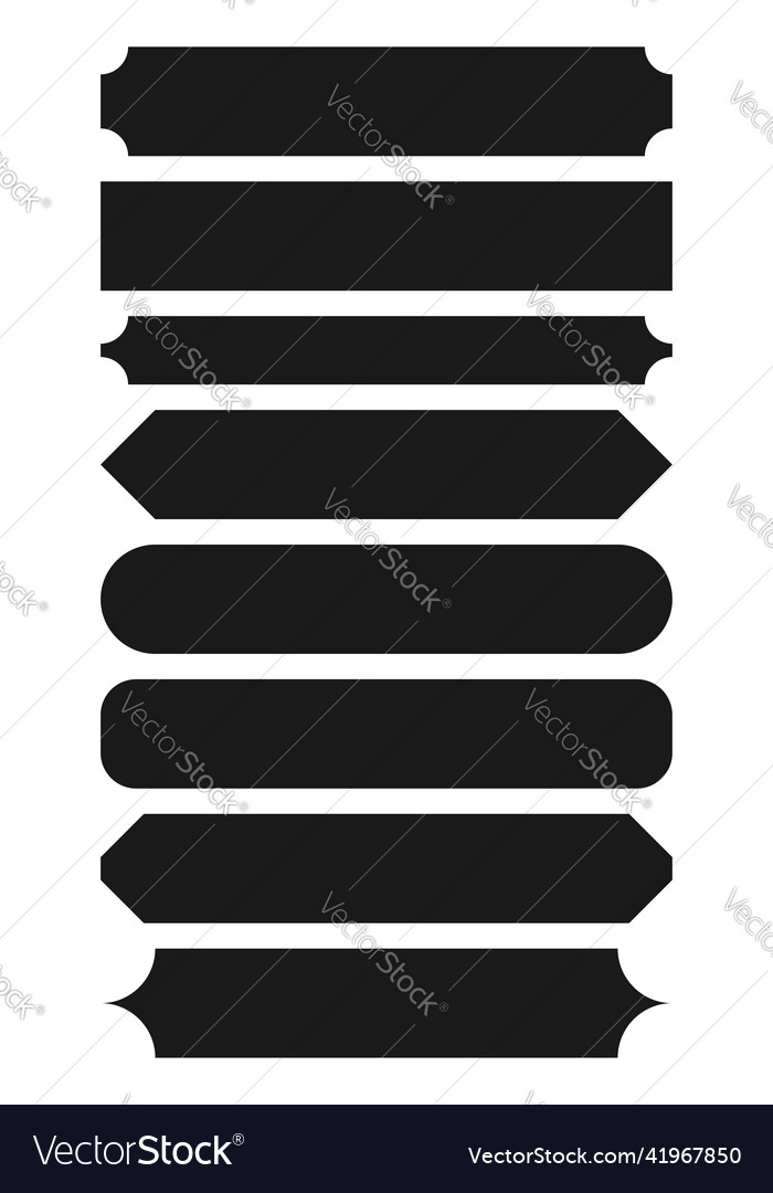 Banner button bar shapes with blank empty space Vector Image Banner button bar shapes with blank empty space