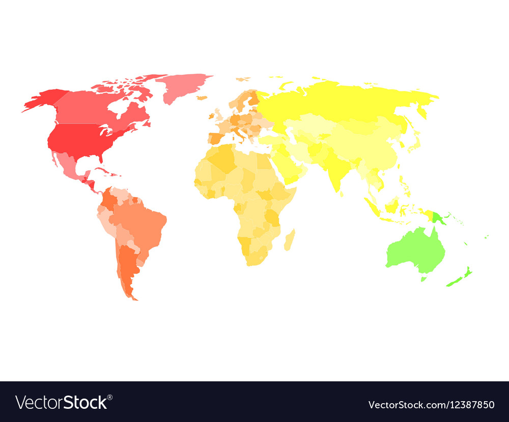 Blank simplified political map of world Royalty Free Vector