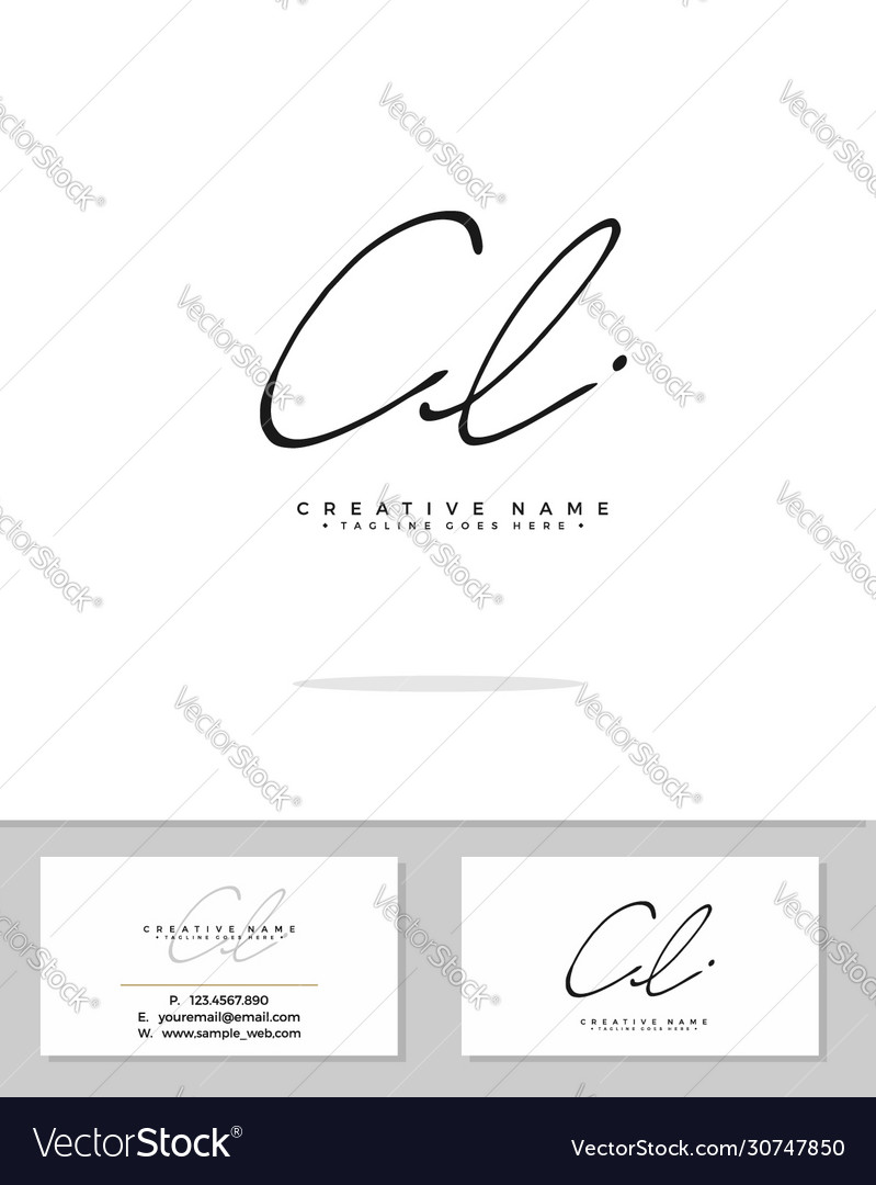 C l cl initial logo signature handwriting
