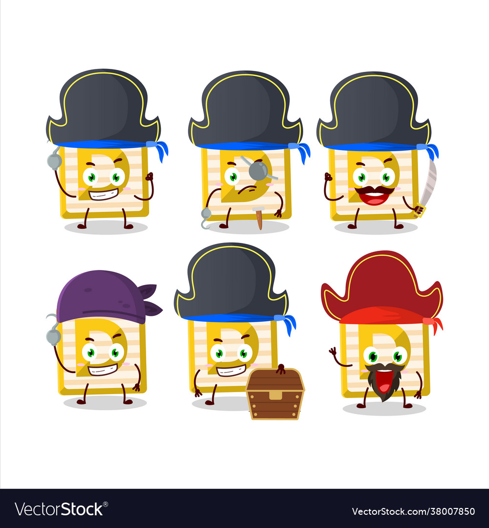 Cartoon character toy block d with various pirates