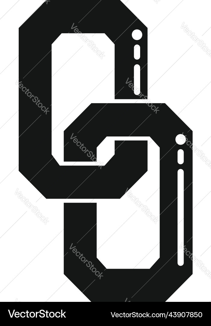 Chain link icon simple computer button Royalty Free Vector