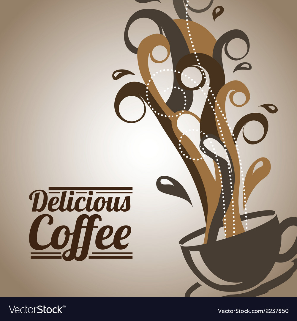 Coffee design over bronze background Royalty Free Vector