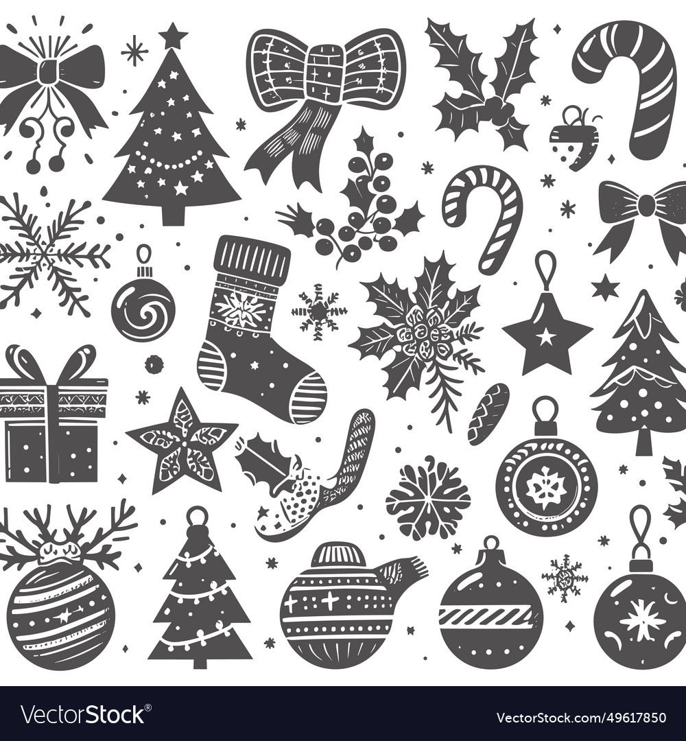 Cute hand drawn christmas elements