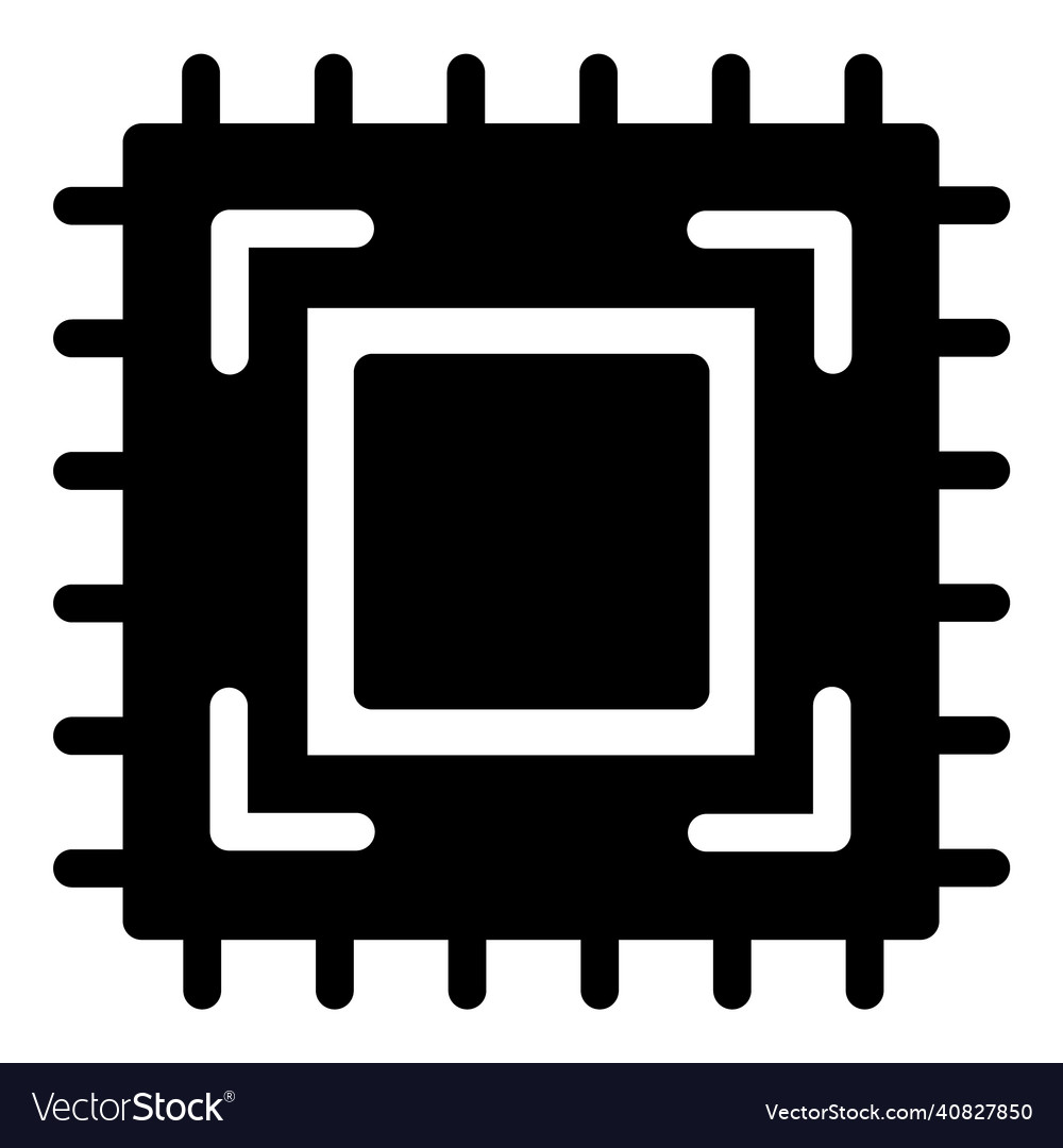 Electronic circuit processor flat icon isolated Vector Image Electronic circuit processor flat icon isolated