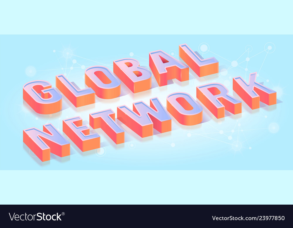 Globale Netzwerktitel isometrische Vorlage