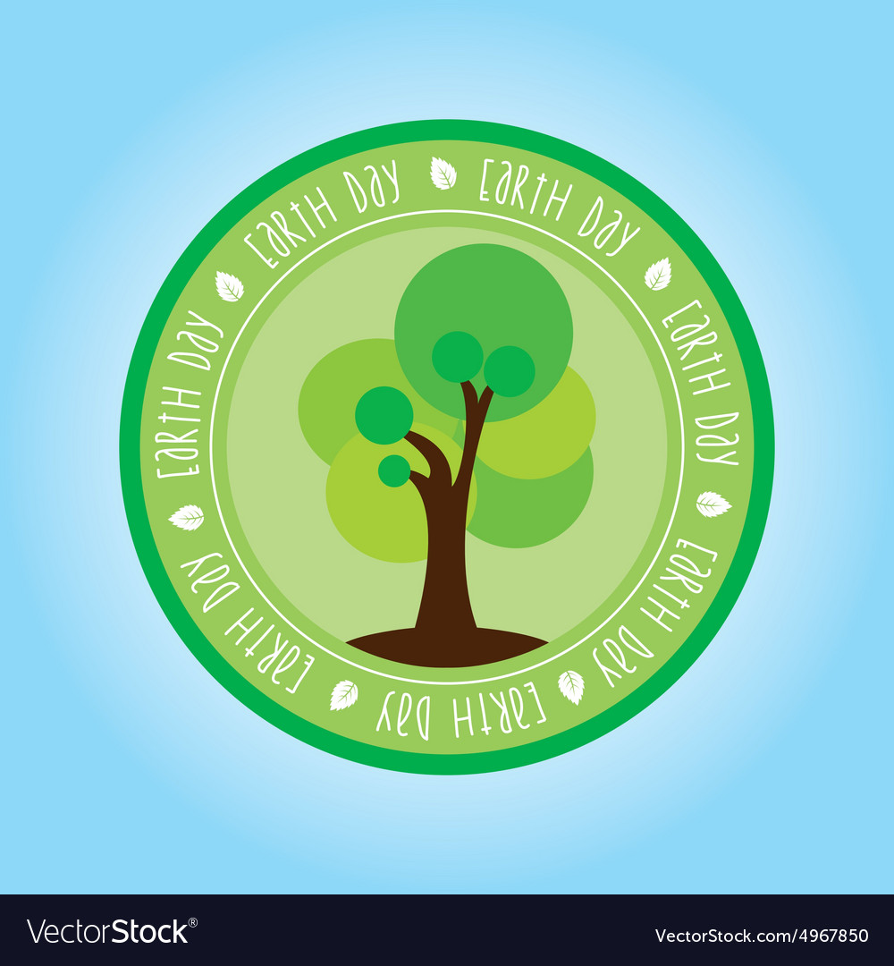 Isolated label with text and elements for earth