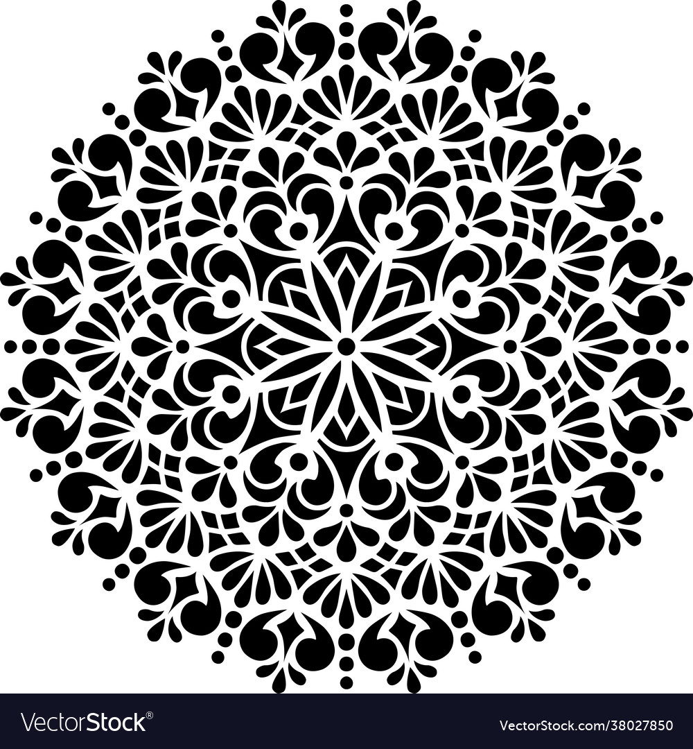 Mandala pattern stencil doodles sketch Royalty Free Vector