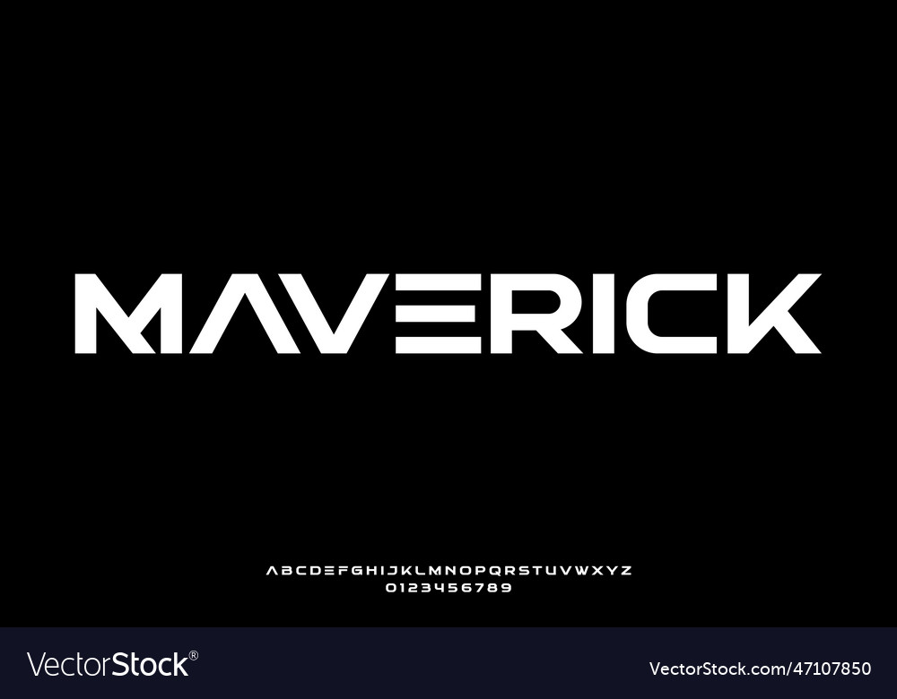 Modern abstract display font vector image Modern abstract display font