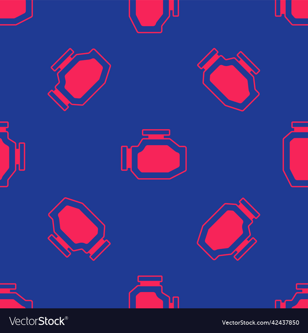 Red check engine icon isolated seamless pattern