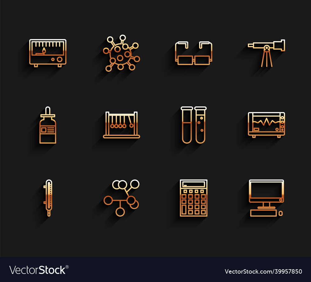 Set line meteorology thermometer measuring vector image Set line meteorology thermometer measuring