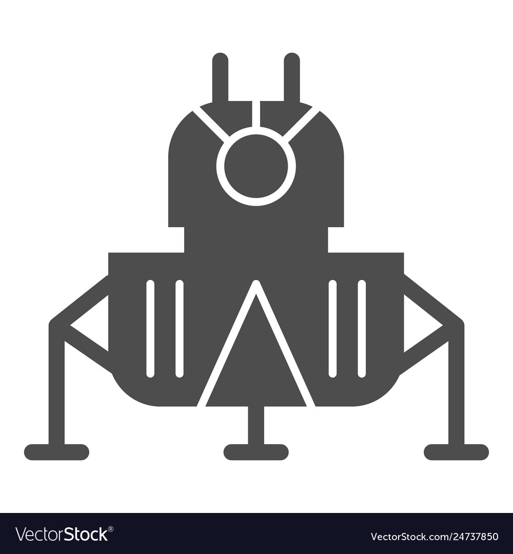 Space landing module solid icon cosmos