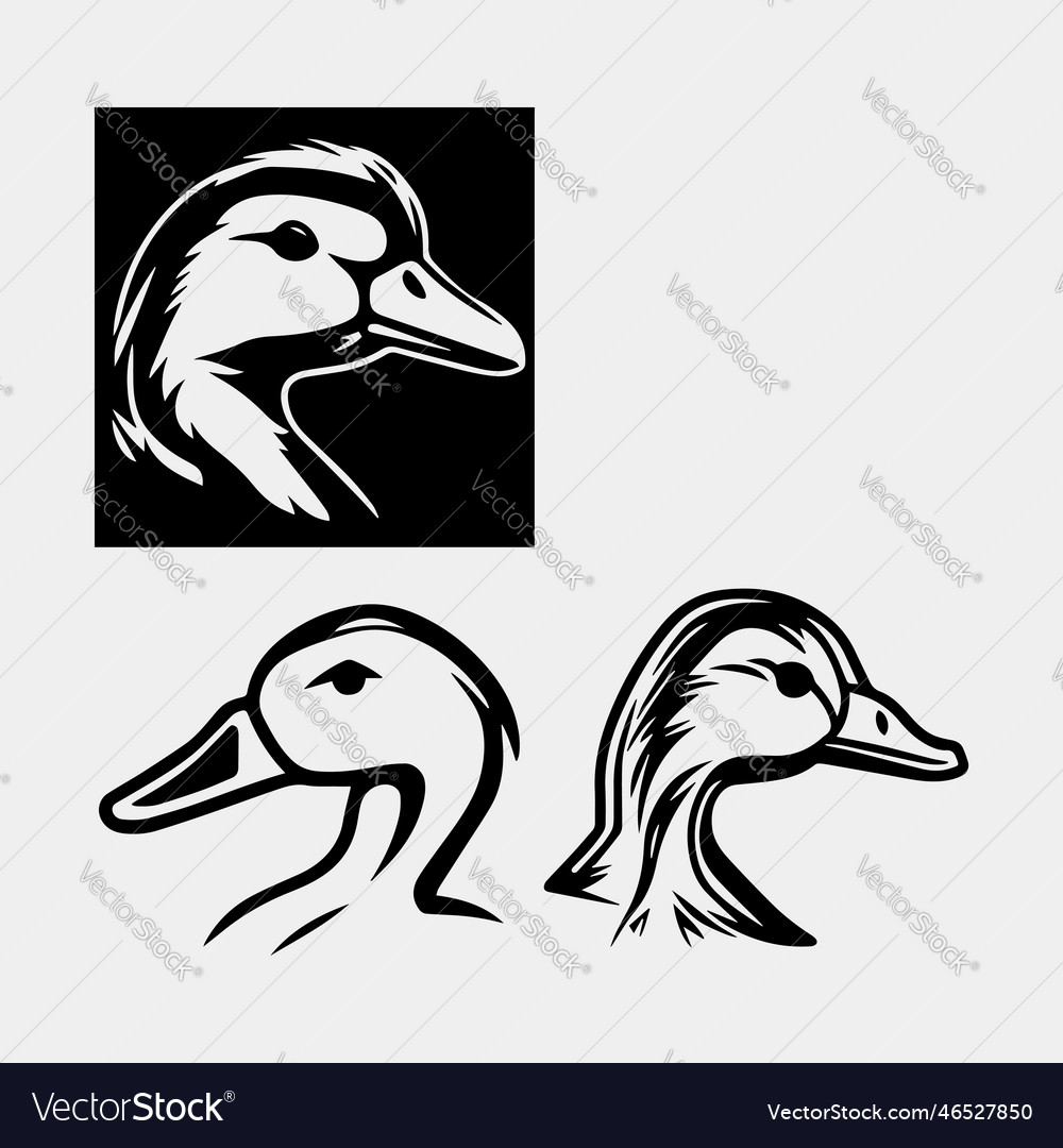 Swan Silhouette Logo Design Royalty Free Vector Image