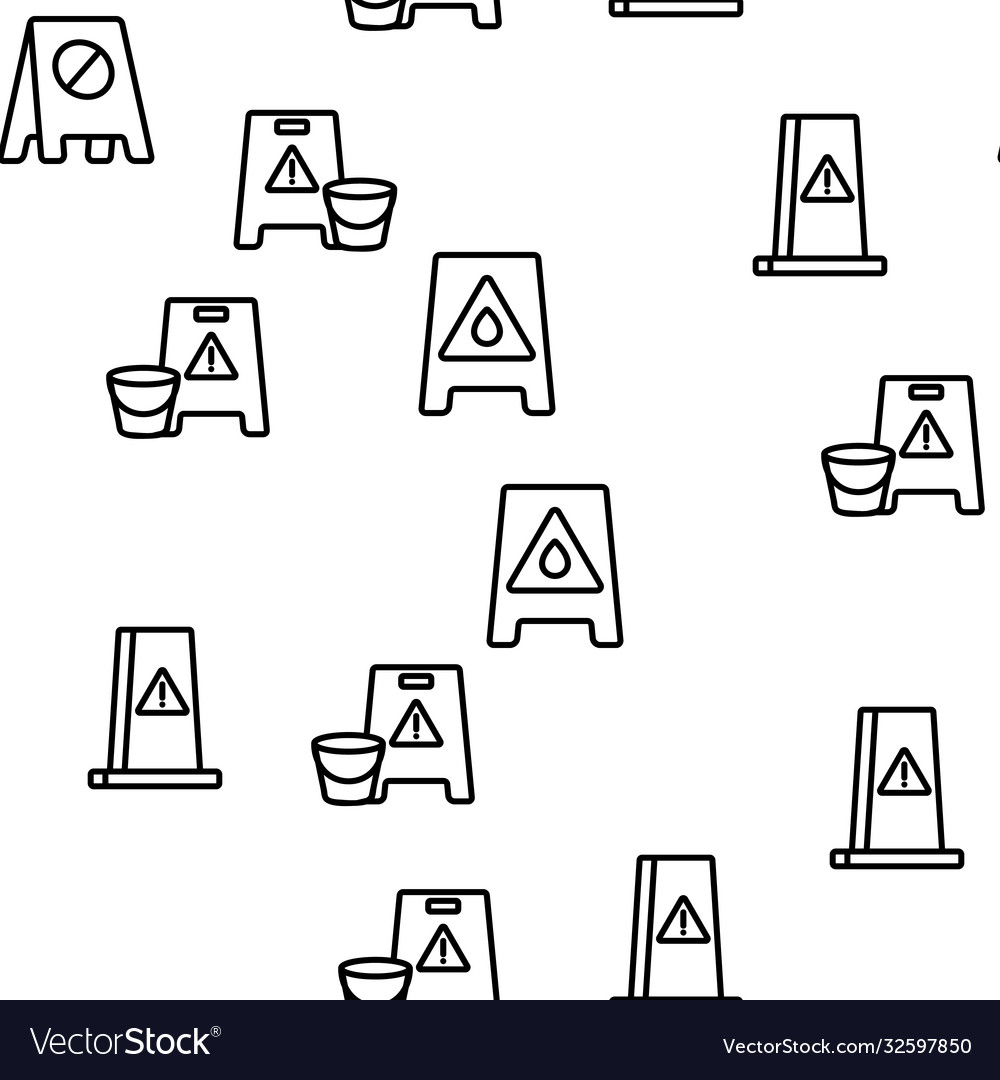 Wet floor seamless pattern vector image Wet floor seamless pattern