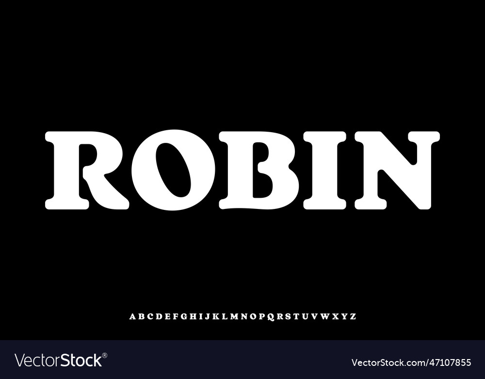 Bold rounded retro display font Vector Image Bold rounded retro display font