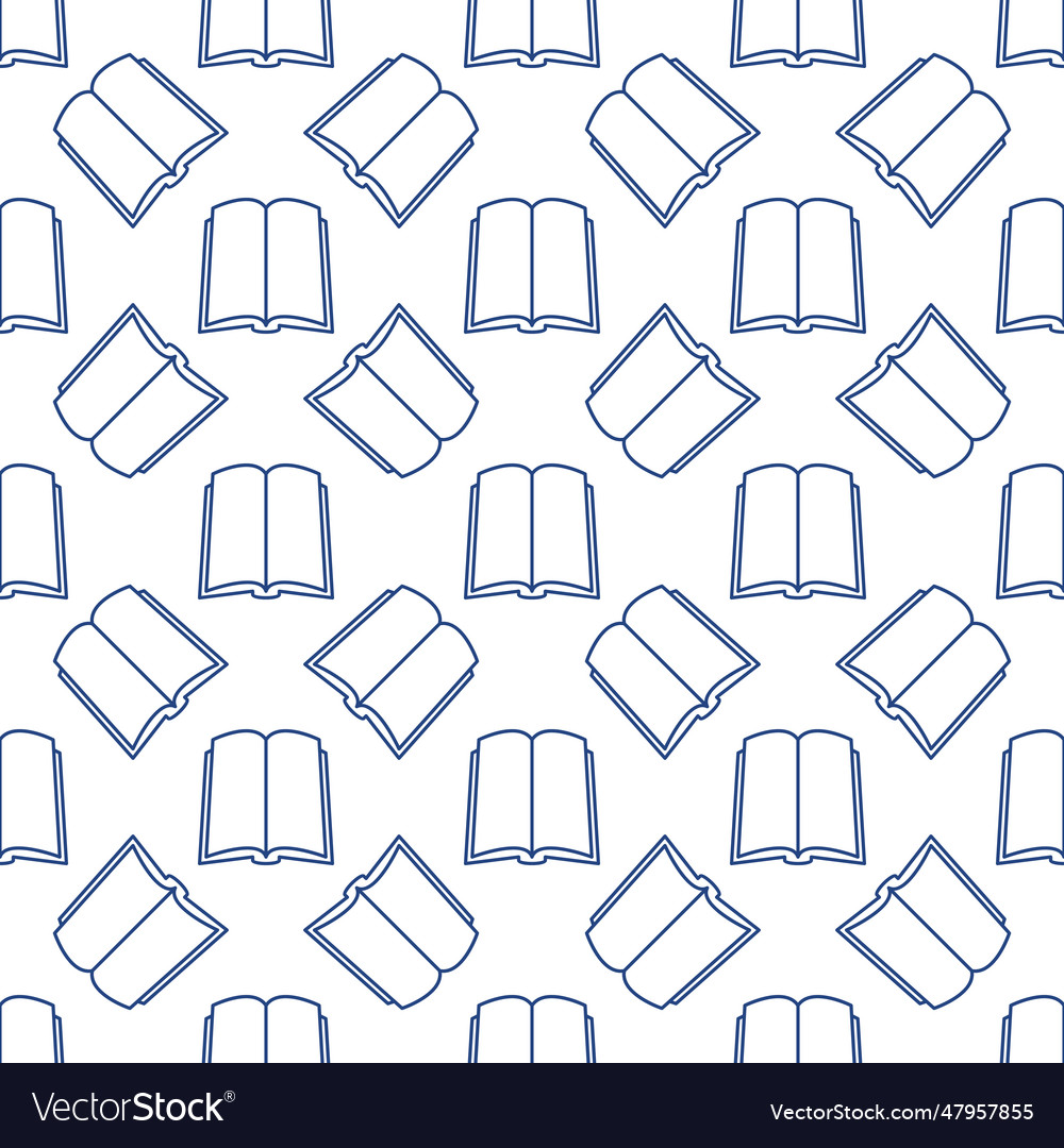 Book reading concept minimal line seamless pattern