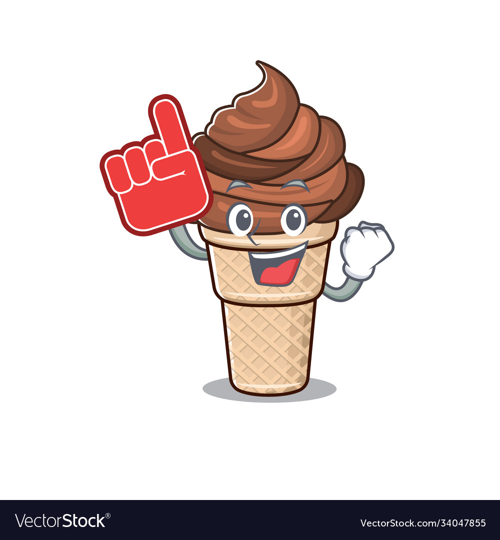 Chocolate ice cream mascot cartoon style