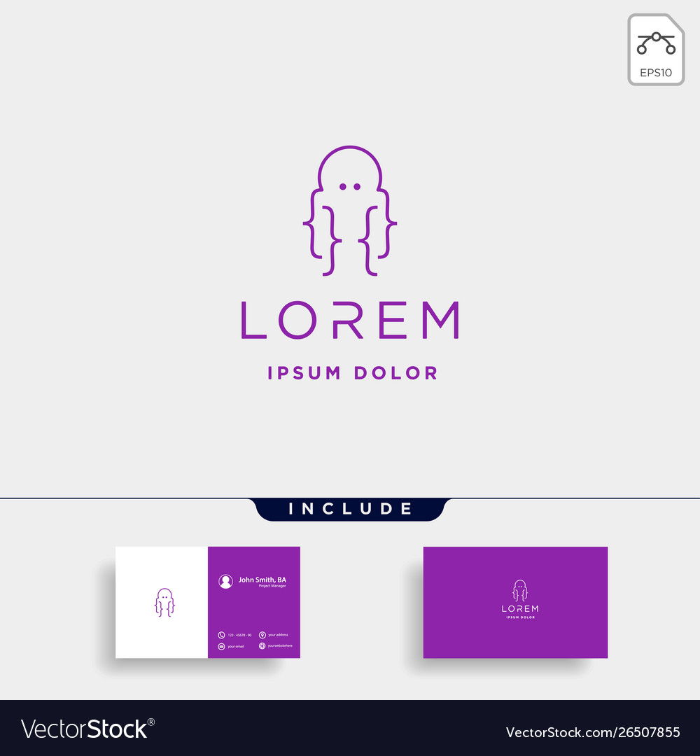 Code octopus logo design ocean coding technology