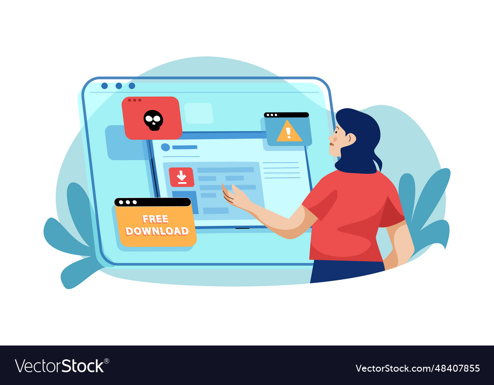 Computer adware attack Vector Image Computer adware attack