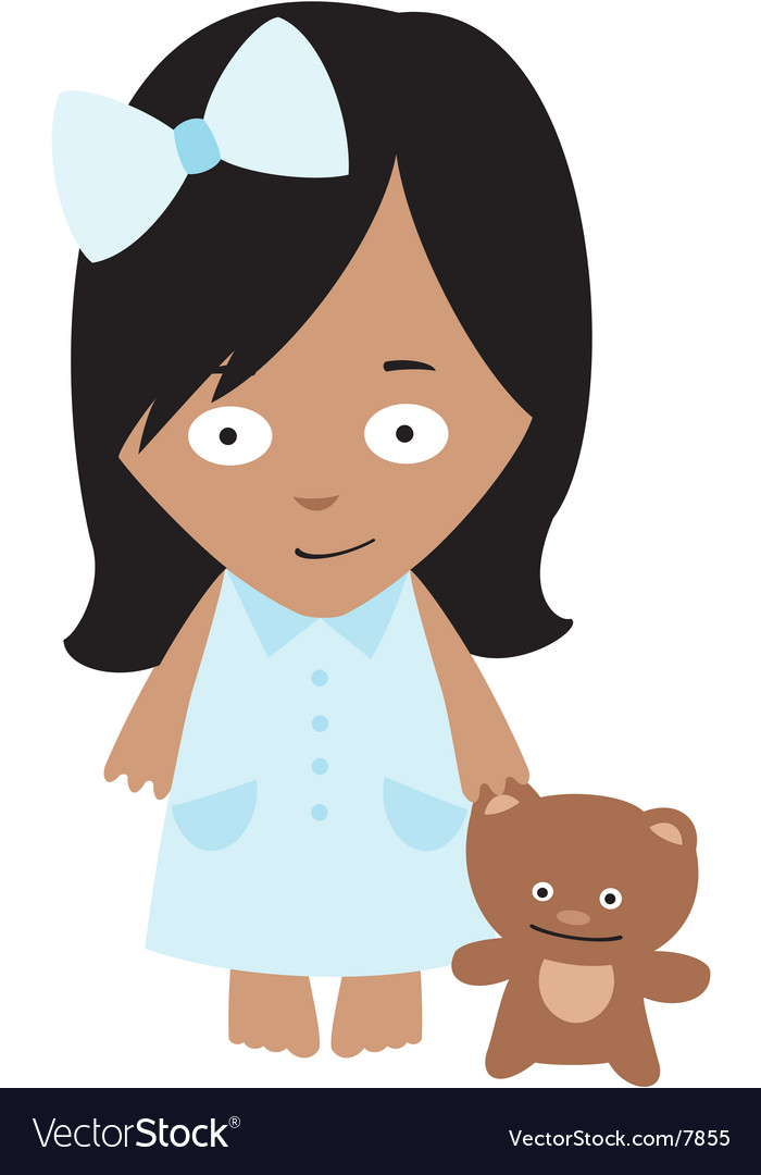 Cute Little Girl with Teddy Bear
