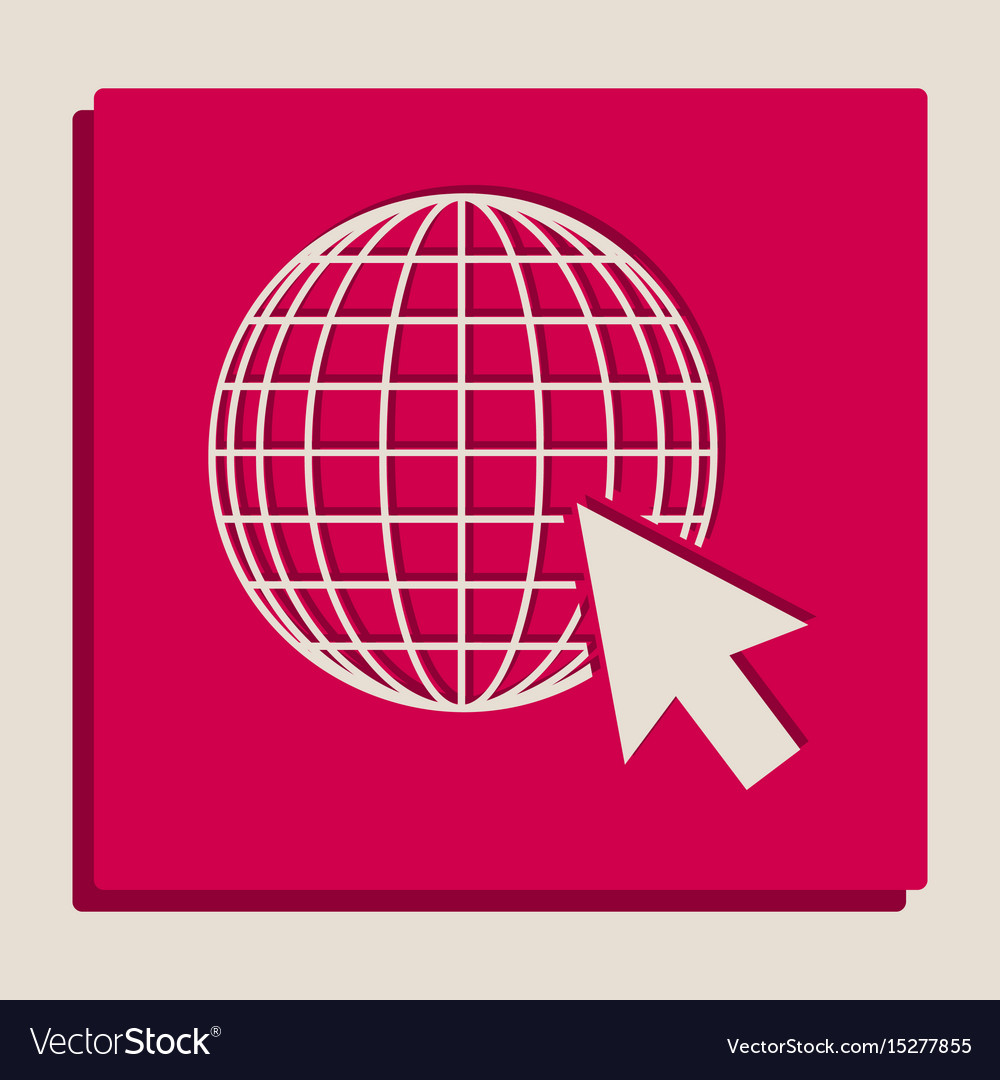 Earth globe with cursor grayscale version
