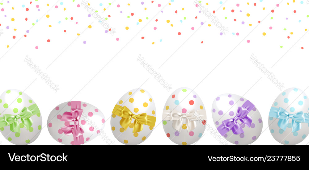 Easter banner with painted easter eggs Royalty Free Vector
