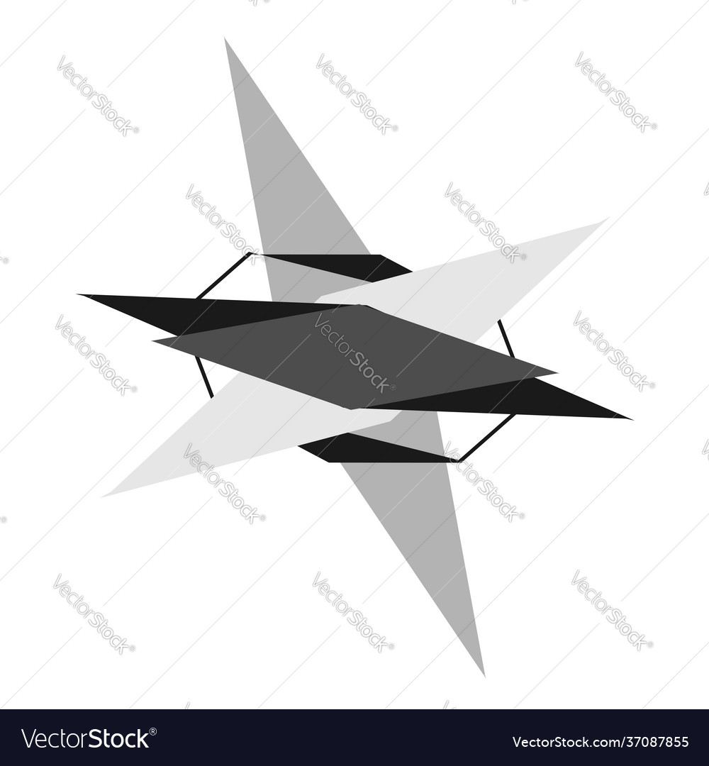Edgy geometric abstract design element pointy Vector Image Edgy geometric abstract design element pointy