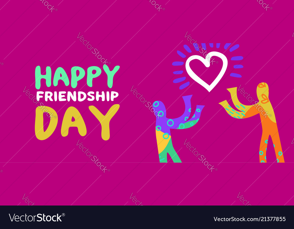 Friendship Day Web Banner Of Friend Love Concept Vector Image
