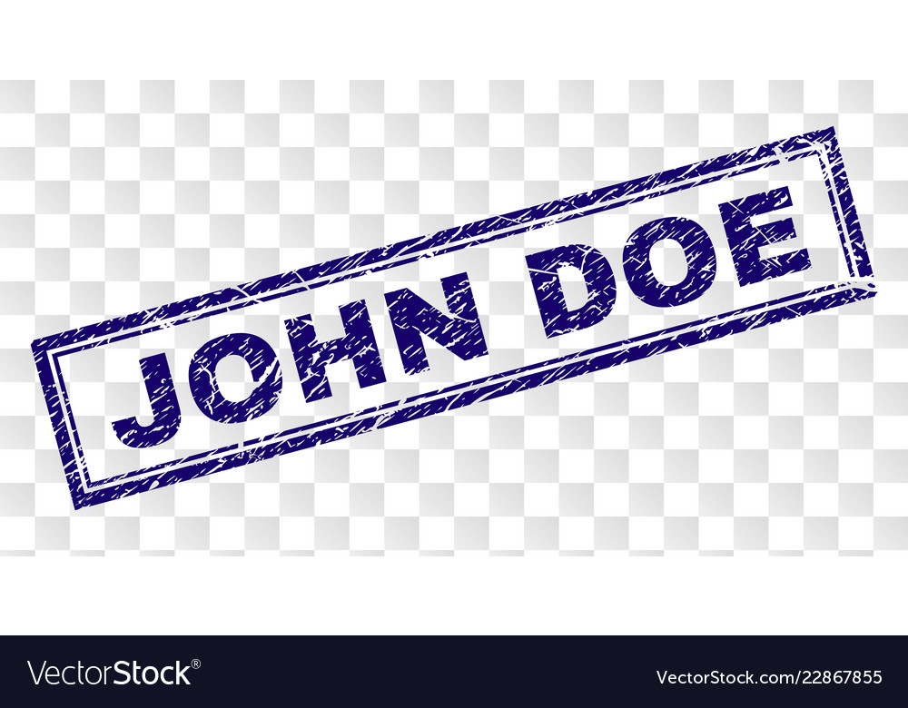 Grunge john doe rectangle stamp