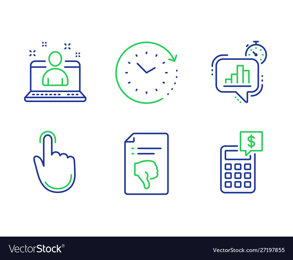 Hand click time change and best manager icons set vector image Hand click time change and best manager icons set