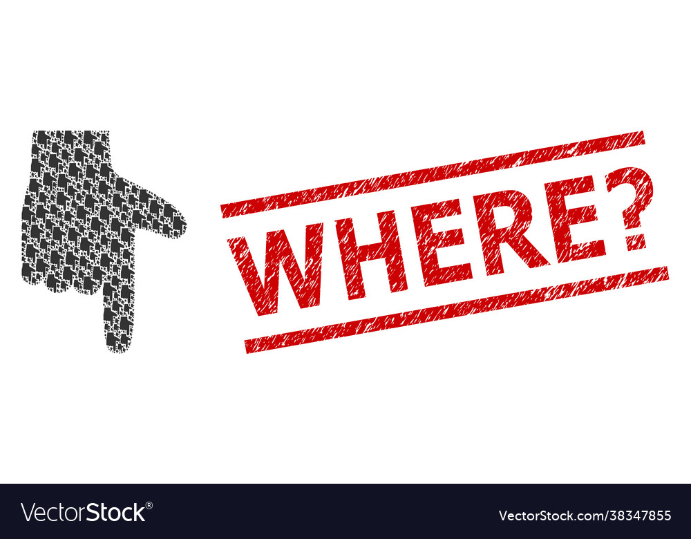 Hand pointer down recursive collage vector image Hand pointer down recursive collage
