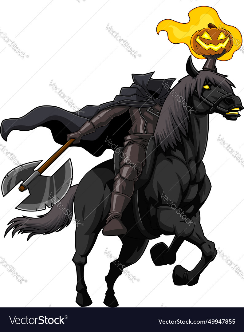 Headless horseman cartoon character Royalty Free Vector