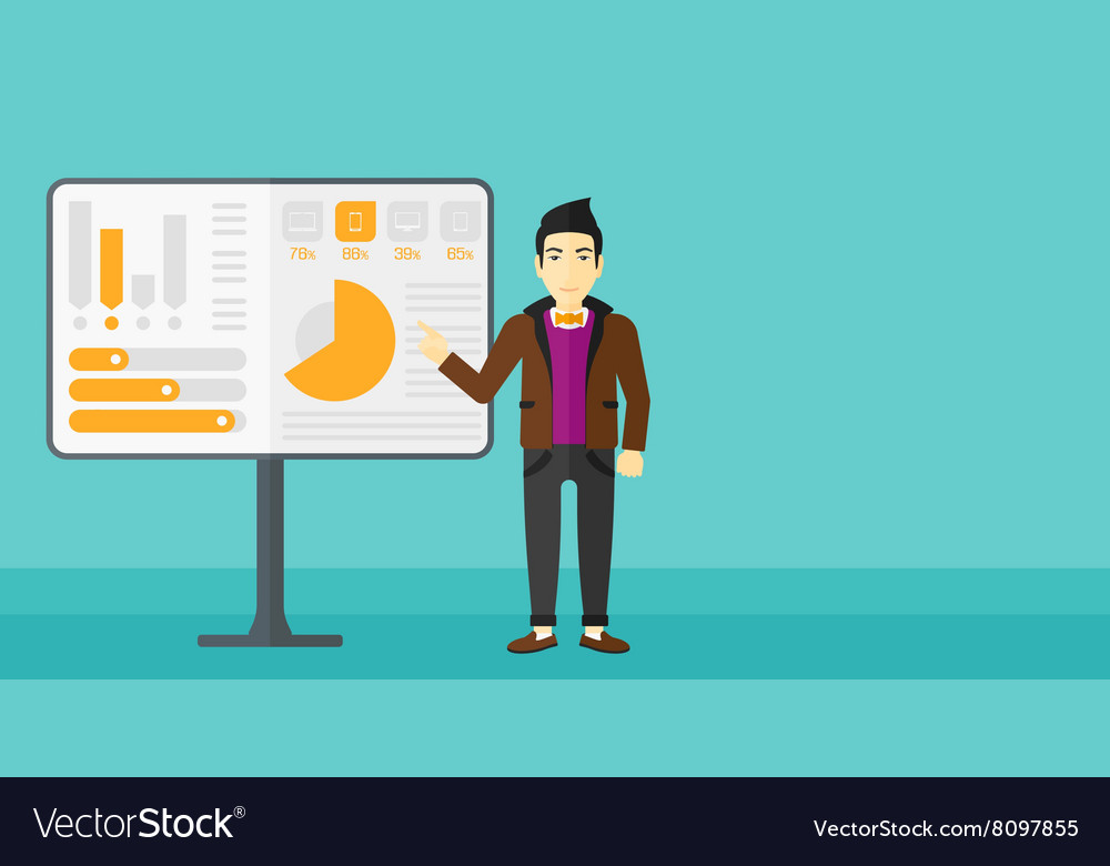 Man presenting report
