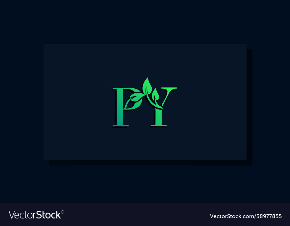 Minimal leaf style initial py logo