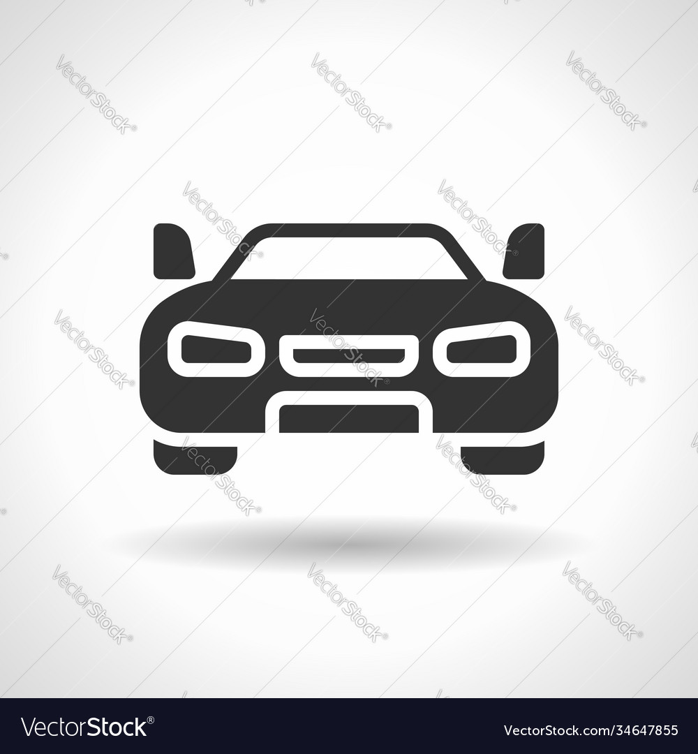 Monochromatic car icon with hovering effect