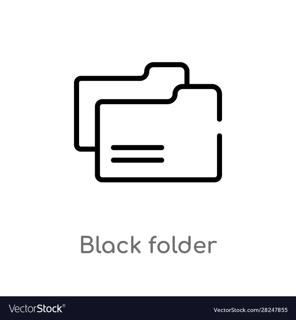 Outline black folder icon isolated simple