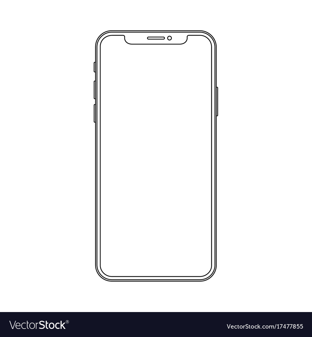 Outline line drawing modern smartphone elegant Vector Image