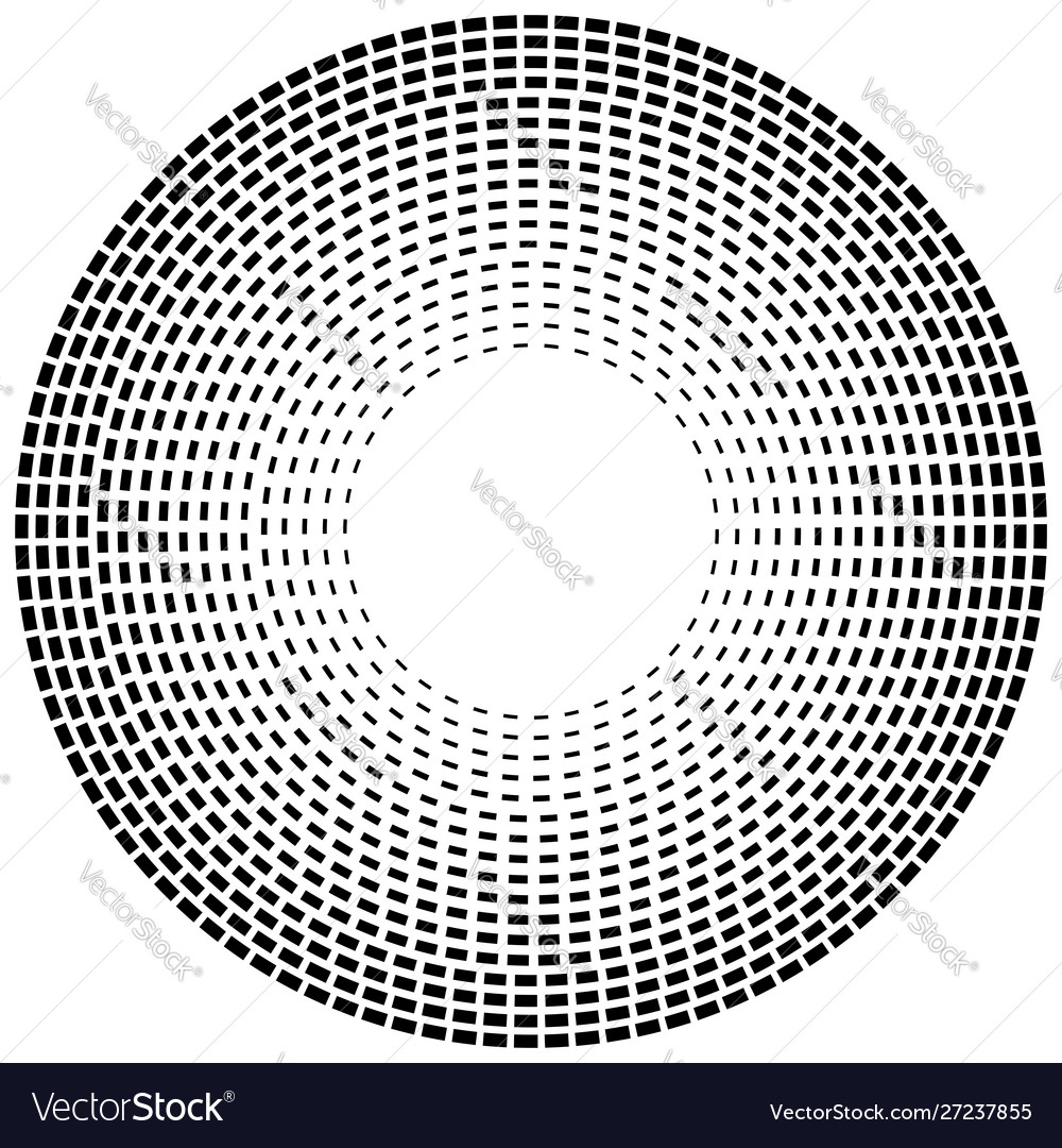 Radial dashed line circles circular concentric
