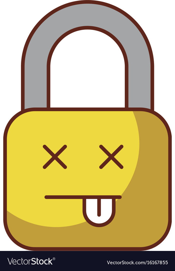 Safe secure padlock kawaii character Royalty Free Vector