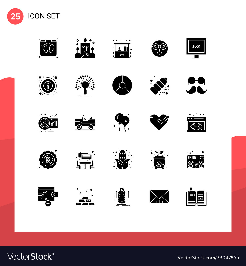 Set 25 solid glyphs on grid for display user