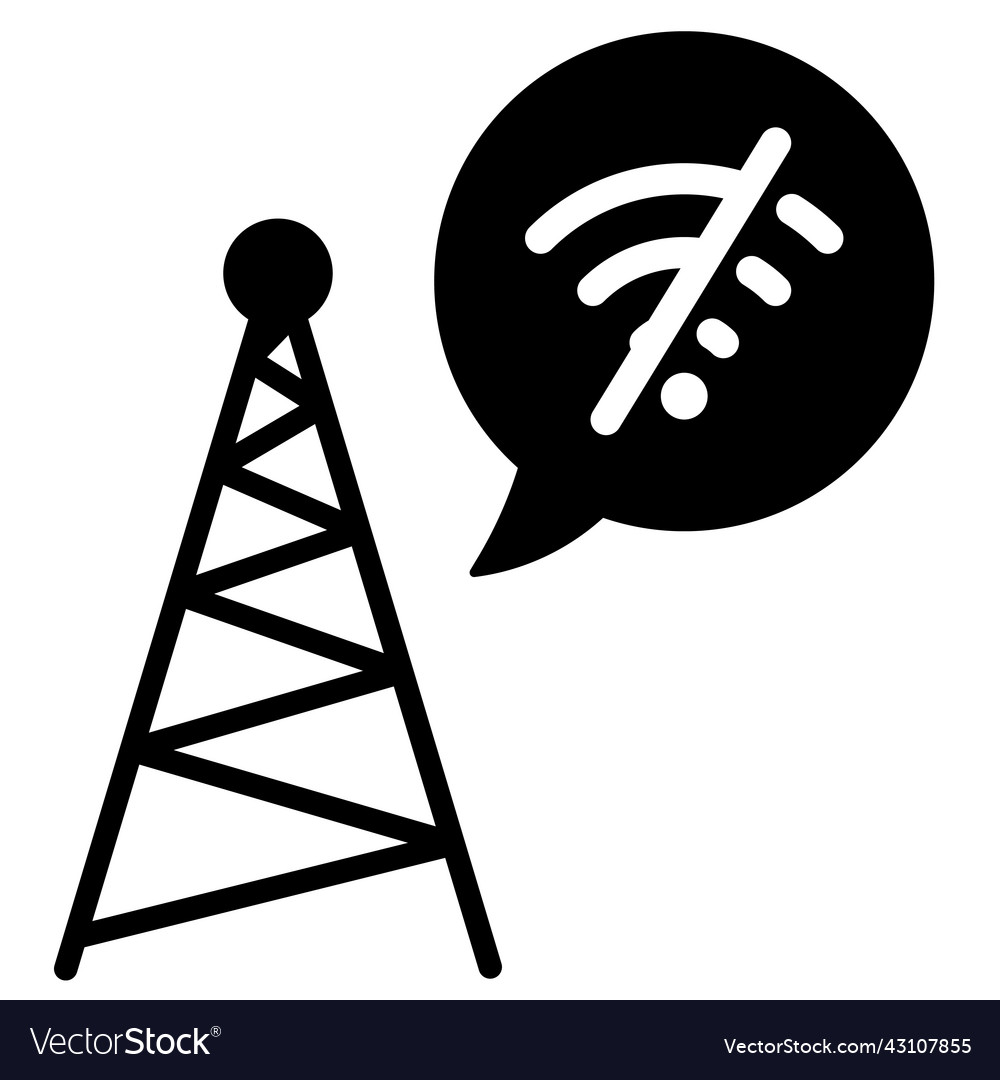 Signal wifi empty state single isolated icon vector image Signal wifi empty state single isolated icon