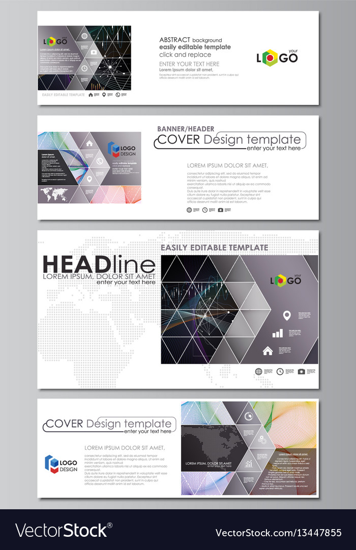 Social Media And Email Headers Modern Banners Vector Image