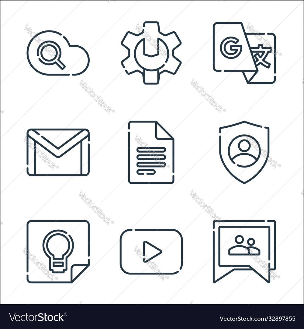 Suite line icons linear set quality