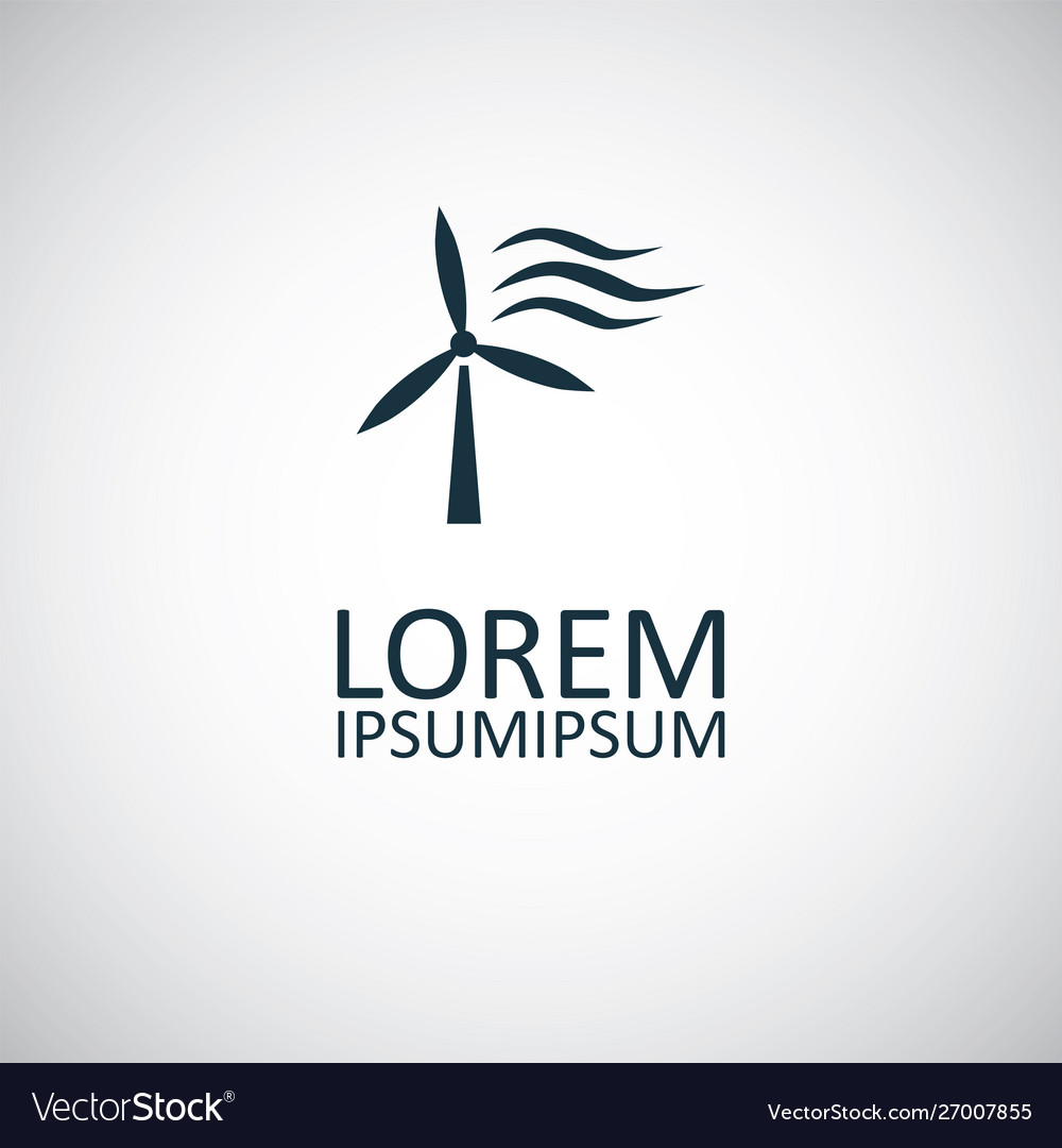 Wind power icon simple flat element concept design