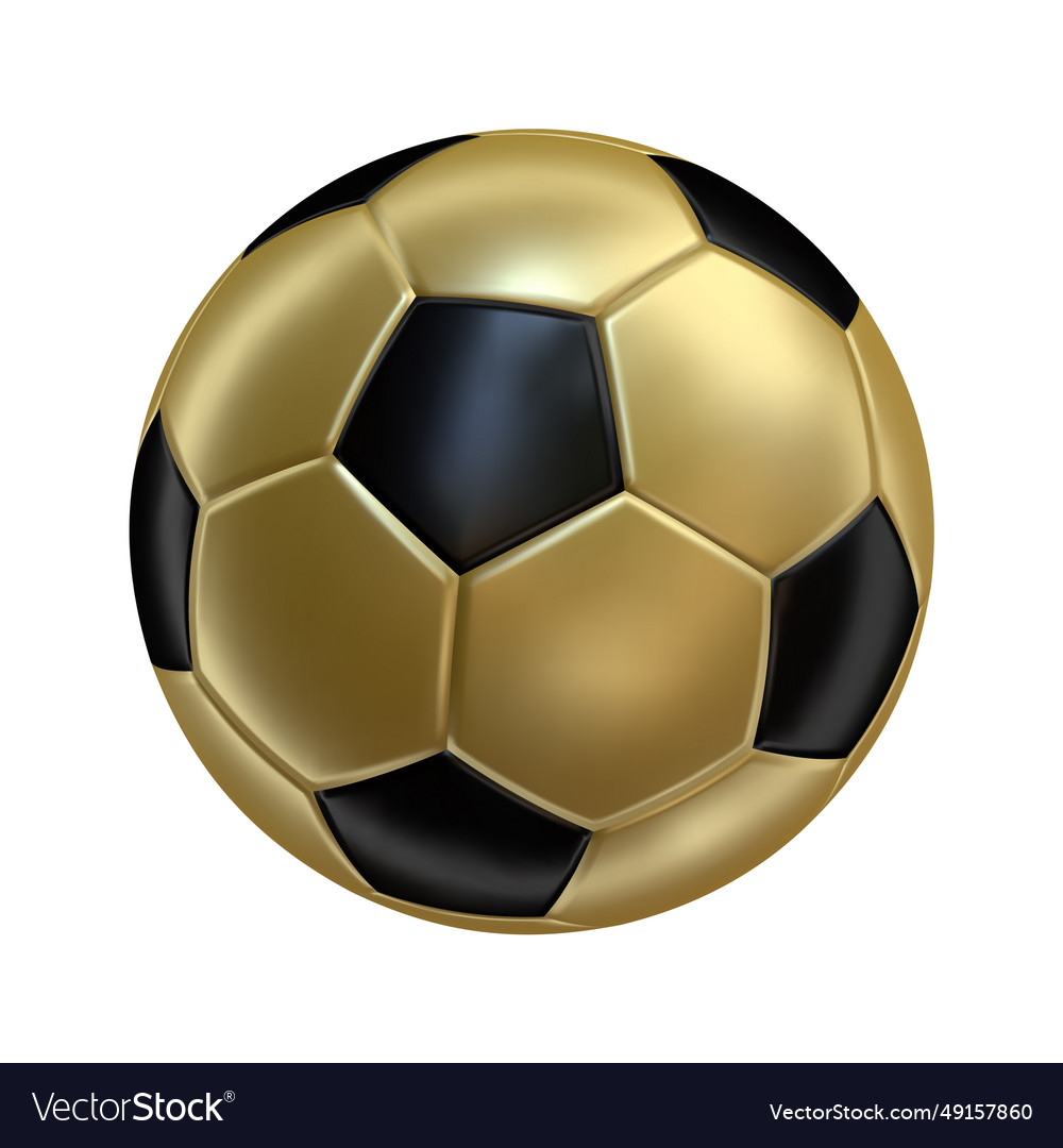 3d Soccer Ball Icon Gold Color Royalty Free Vector Image