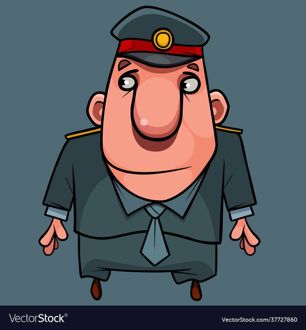 Cartoon character man in civil servant uniform Vector Image