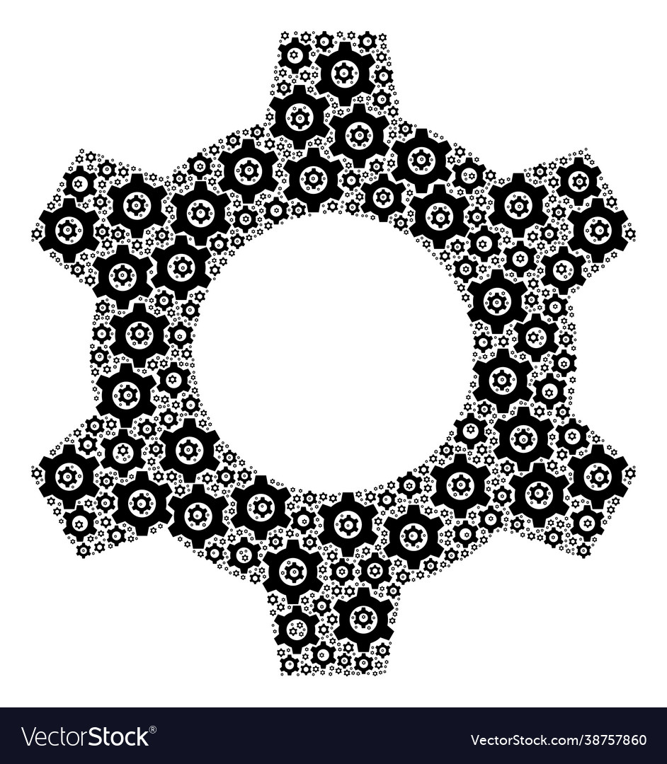 Cog recursive mosaic itself items Vector Image Cog recursive mosaic itself items