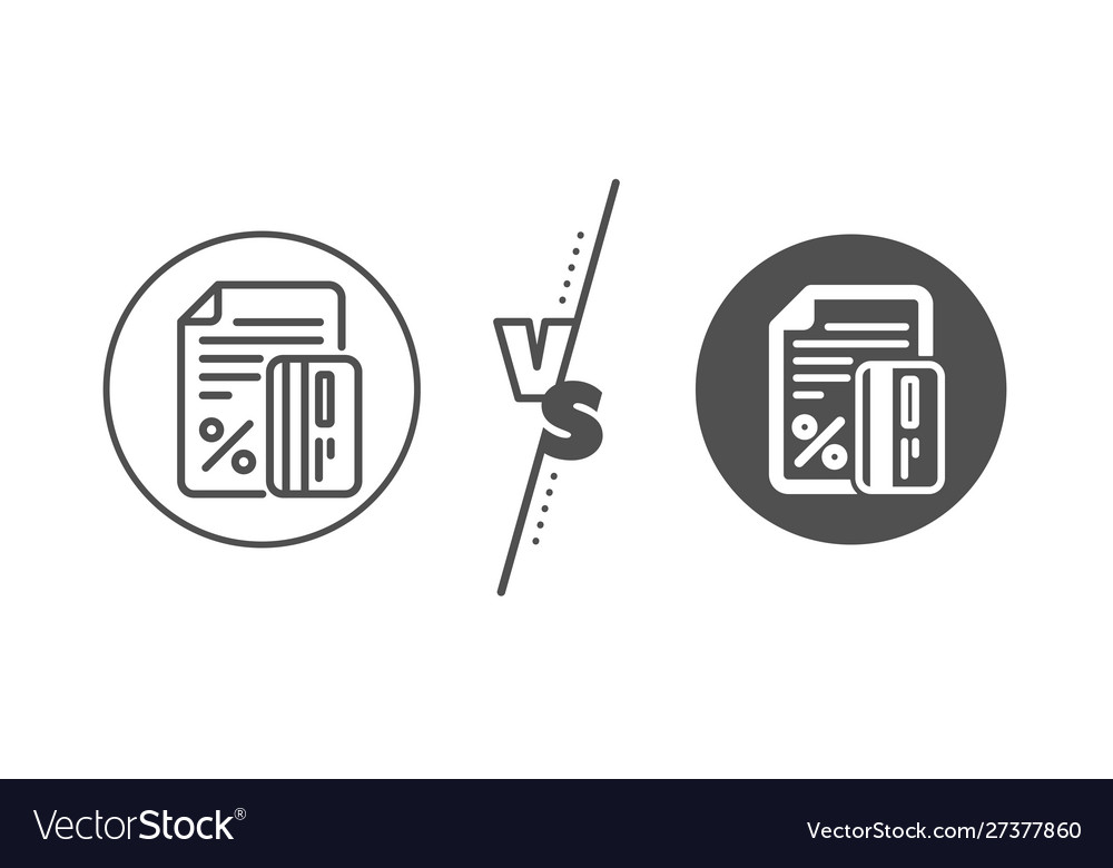 Credit card percent line icon discount sign