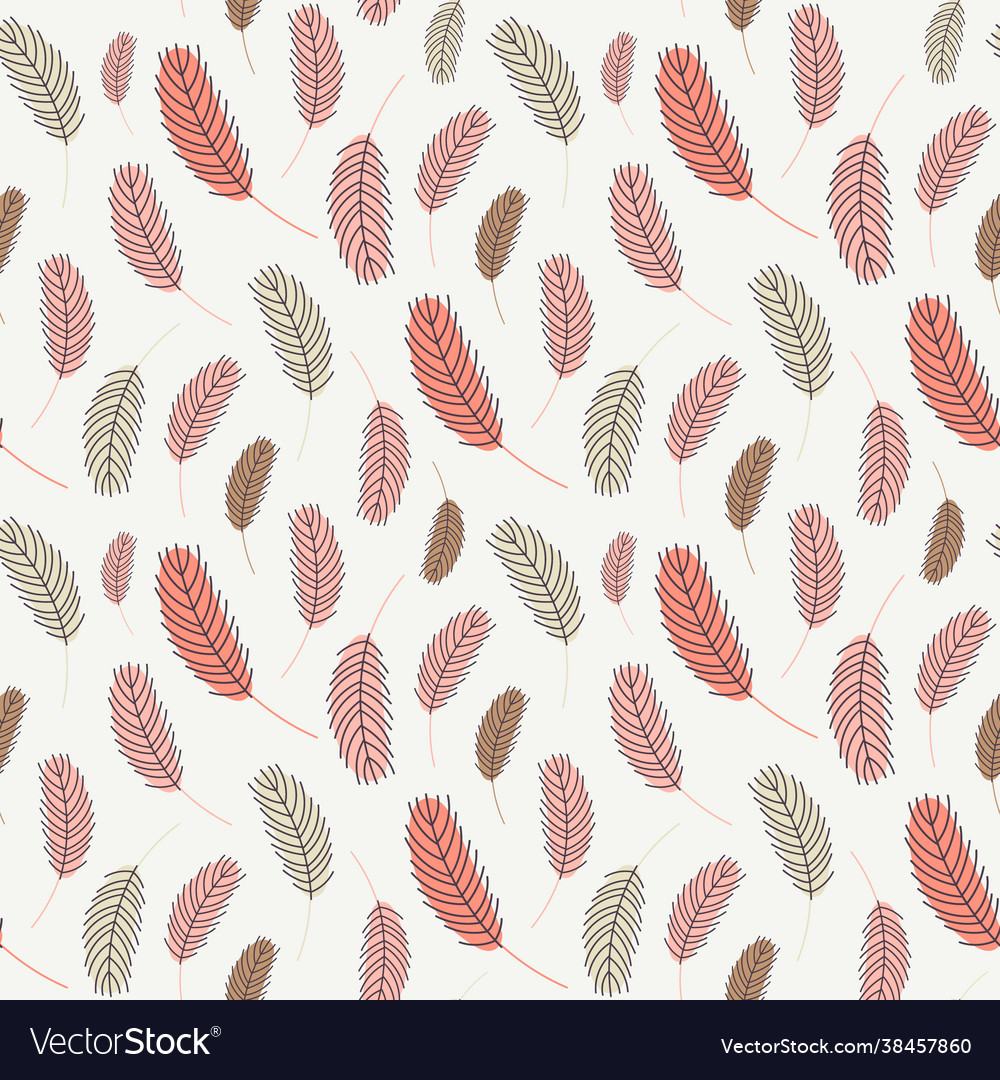Feathers seamless pattern vector image Feathers seamless pattern
