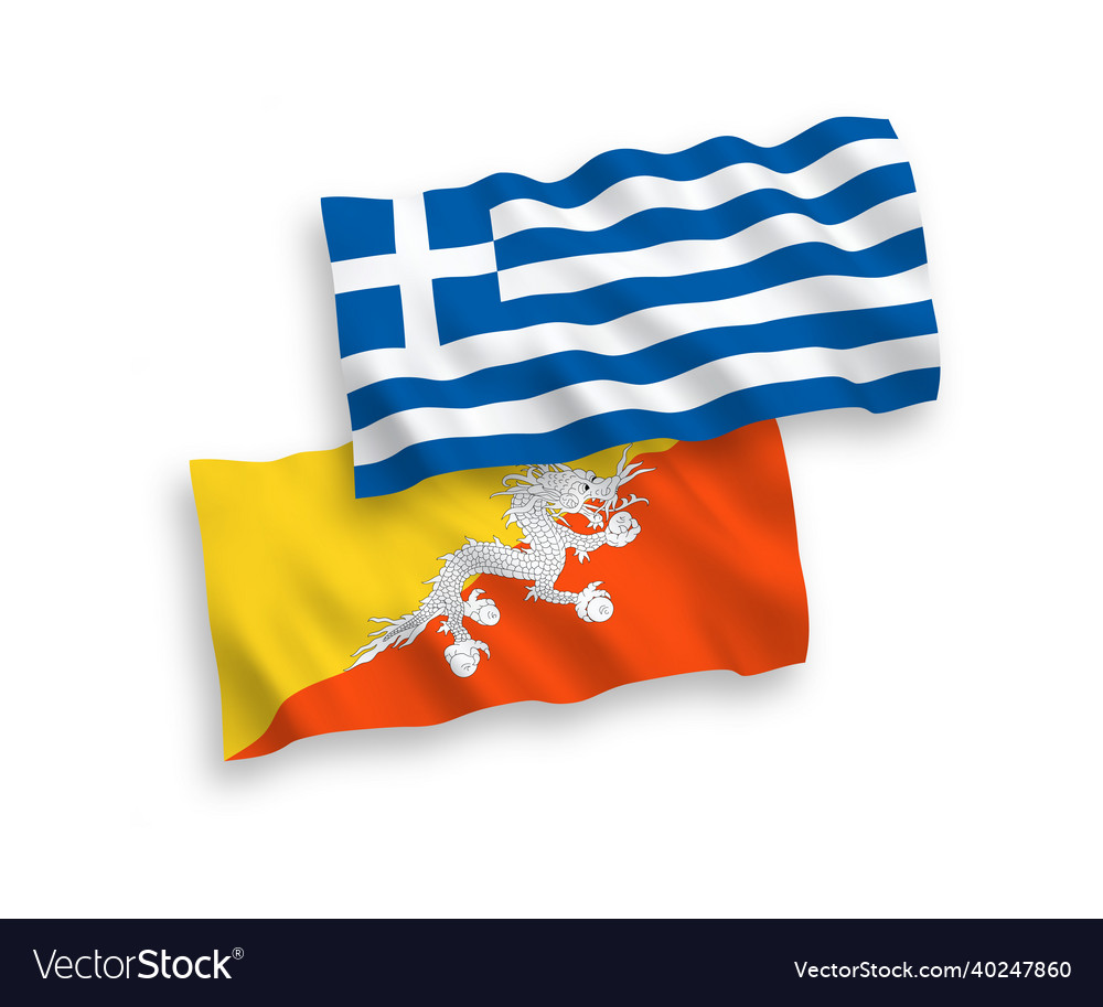 Greece and Bhutan Flags